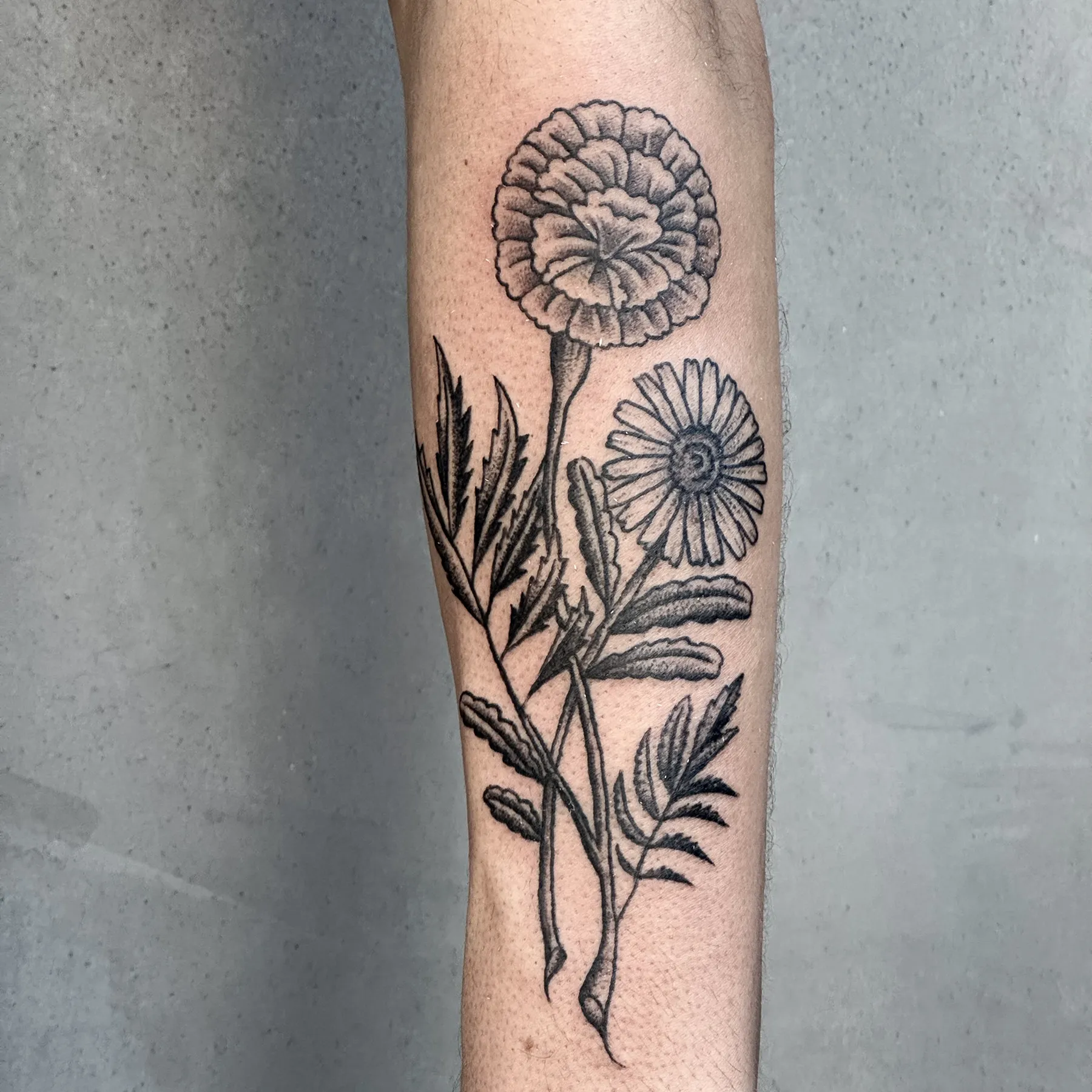 Folk flower tattoo