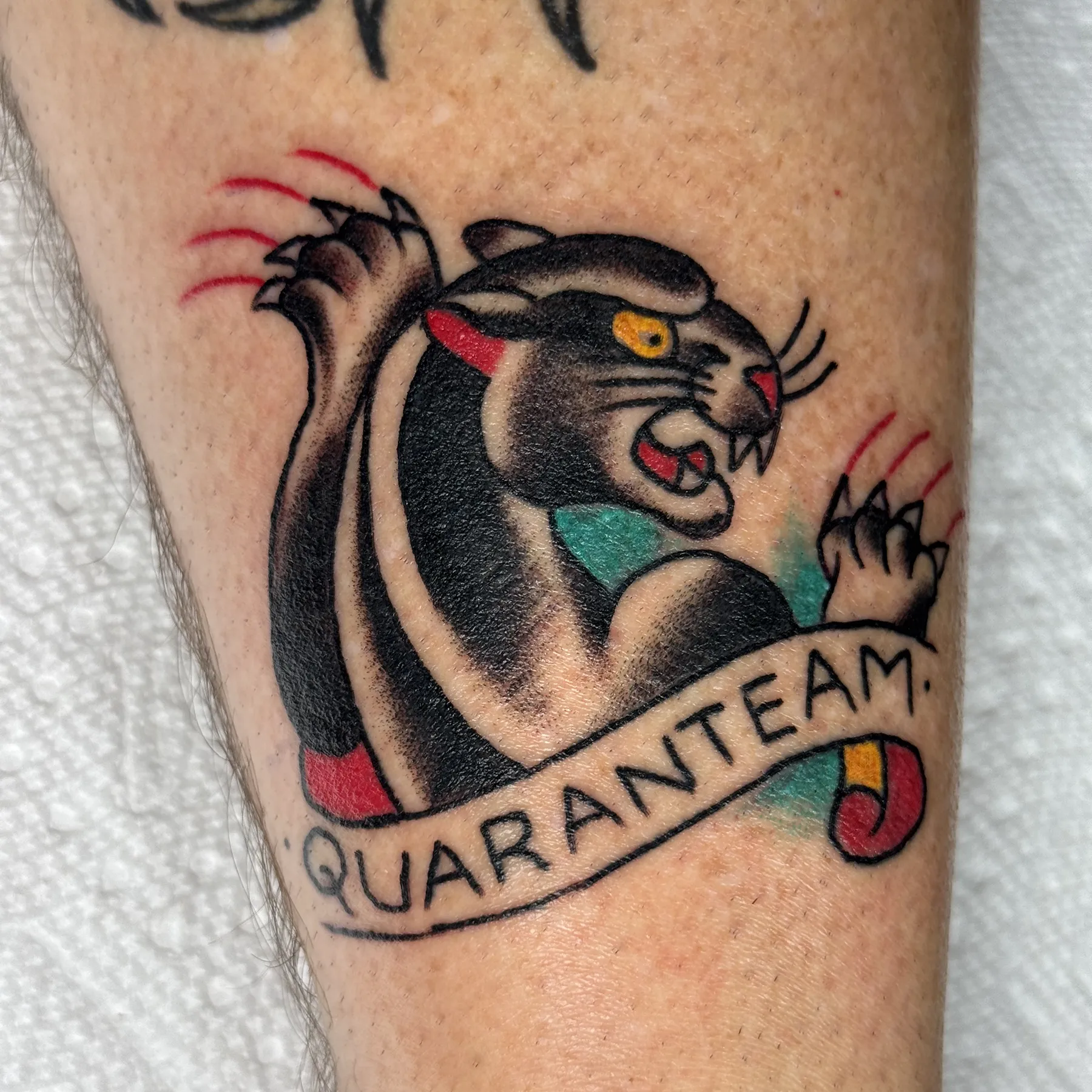 American traditional panther tattoo